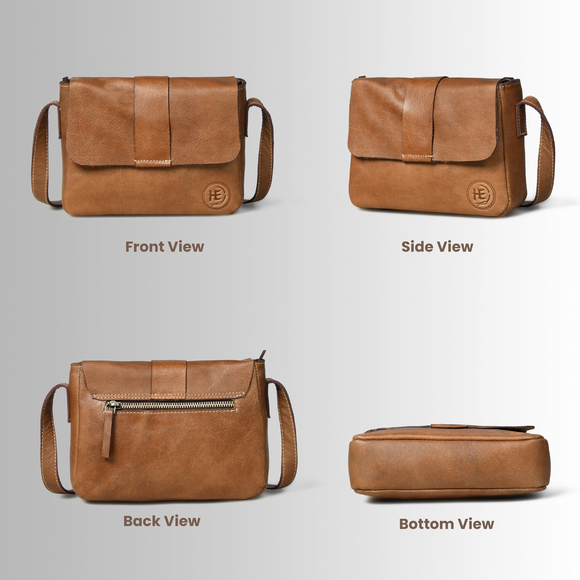 The Heritage Leather Satchel - Tan Colour